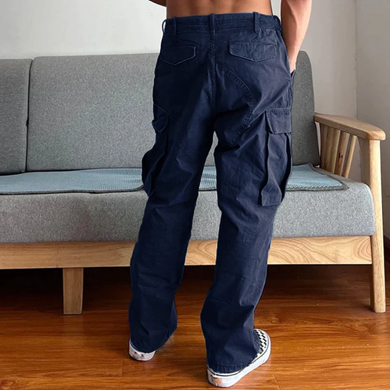 [24-hour shipping out]Men's Loose Large Pocket Wear-resistant Cargo Paratrooper Pants 35879567Z