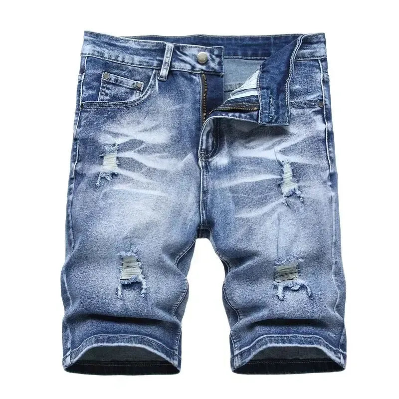 🔥Spring Fresh Sale 🎁Men's Ripped Denim Shorts, Stretch, Distressed Street Style