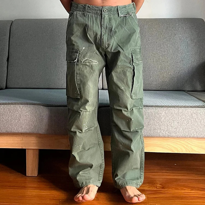 [24-hour shipping out]Men's Loose Large Pocket Wear-resistant Cargo Paratrooper Pants 35879567Z
