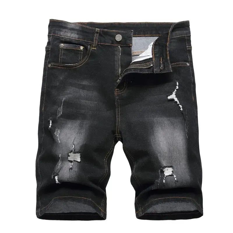 🔥Spring Fresh Sale 🎁Men's Ripped Denim Shorts, Stretch, Distressed Street Style