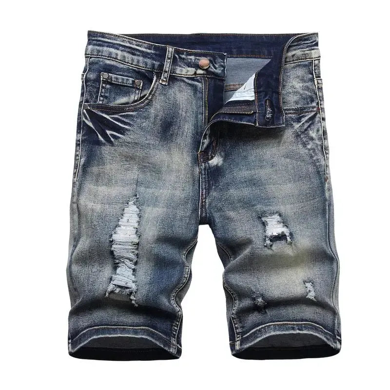🔥Spring Fresh Sale 🎁Men's Ripped Denim Shorts, Stretch, Distressed Street Style